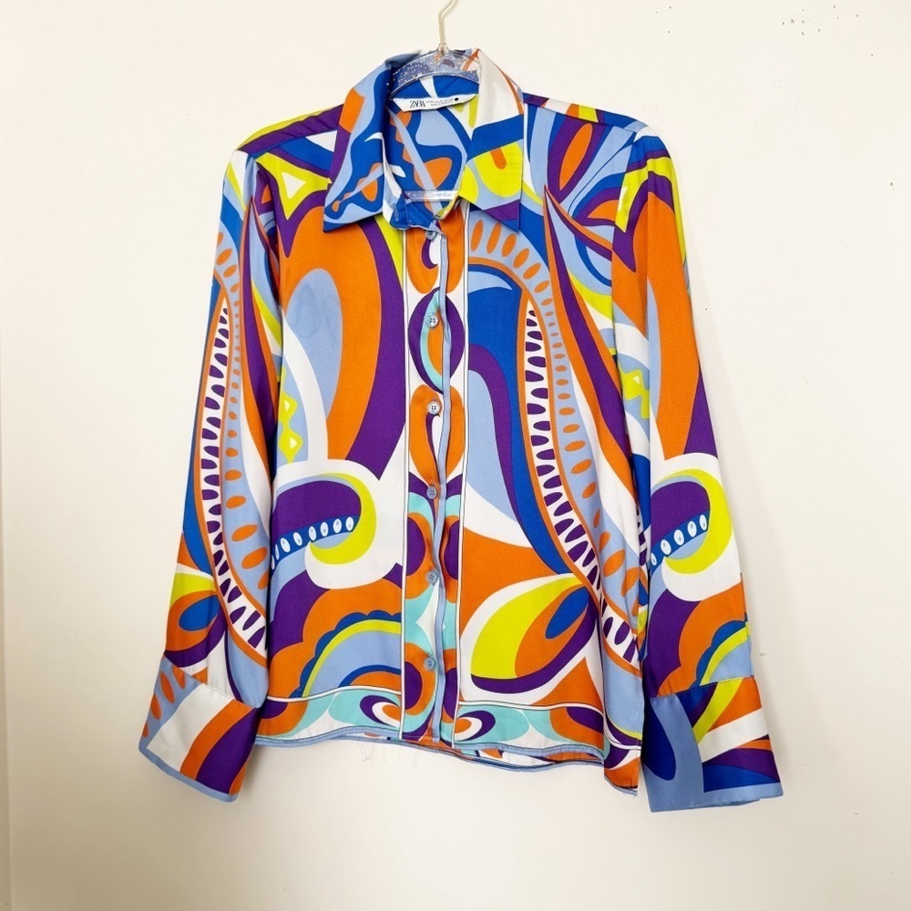 Multicolor Abstract Button Down Shirt - Picture 9 of 13